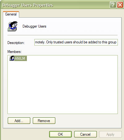 ͼ 7. Windows Current Logged In User  Debuggers Users Group 